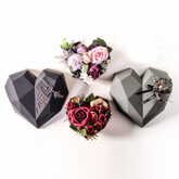 Luxury Creative Acrylic Plastic Polygon Diamond Heart Shaped mama i love you flower rose gift chocolate packaging box
