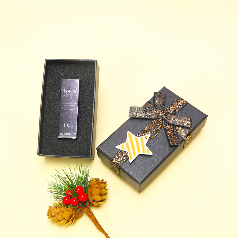 Wholesale Custom Logo Simple Black Square Paper Lipstick Cosmetics Perfume Gift Box with Foam Insert