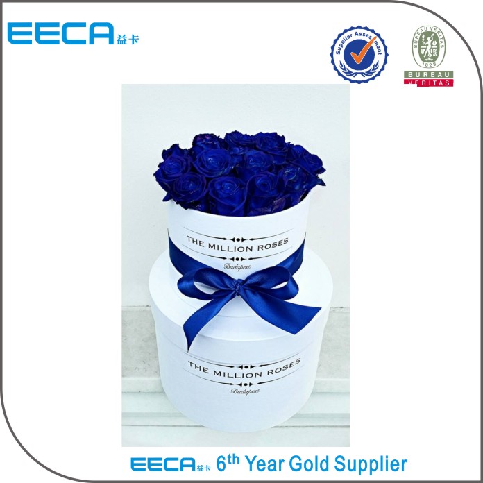 EECA Luxury Paper Flower Gift Box/round Flower Box/cylinder Flower Box in Packaging China