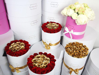 Hot sale cylinder paper storage box for flower decor/round flower box/cylinder box for flowers in EECA Packaging China
