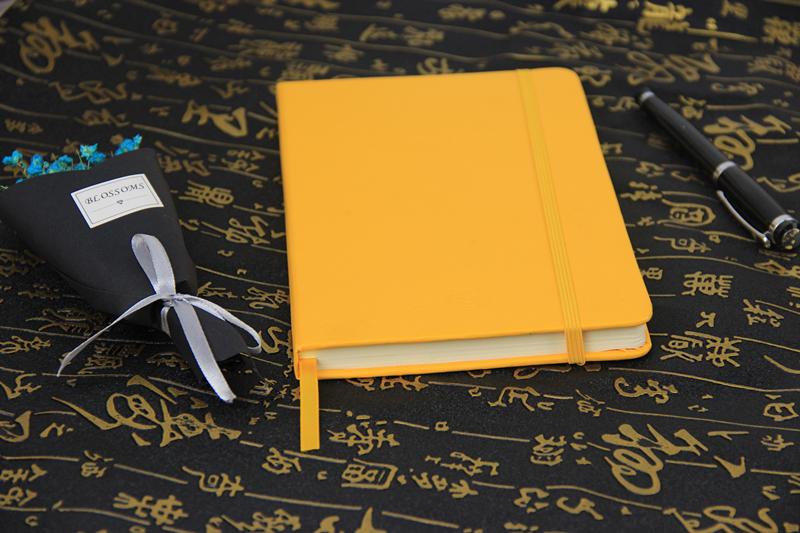 Custom yellow leather notebook can be used for office, business writing in EECA