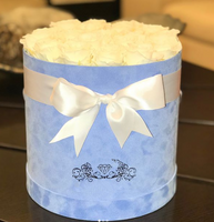 Custom luxury suede flower box velvet packaging flannelette flowers boxes in EECA