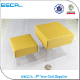 Pretty yellow PVC box/paper watch box with clear window/Square gift box in Dongguan China