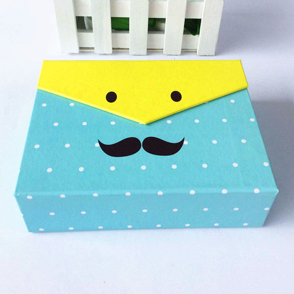 Hot sale creative paper packaging box/Foldable gift box/Cartoon beard folding box made in Dongguan