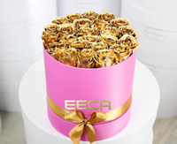 Custom Cardboard Hot Stamping White And Black Paper Round Flower Packaging Box With Holder in EECA China