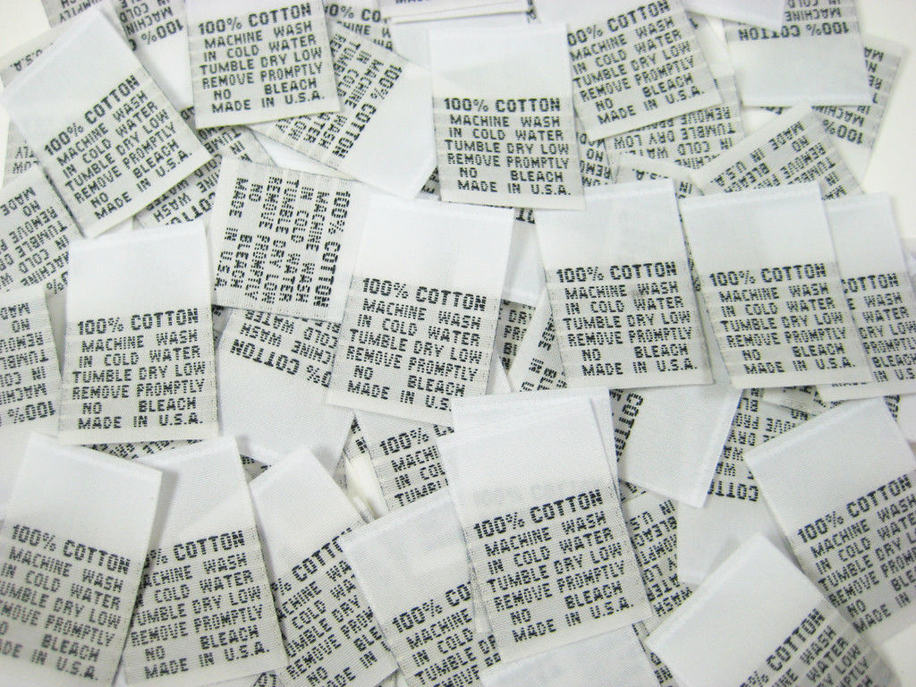 Oeko-Tex Standard 100 custom wash care labels for clothes in EECA China