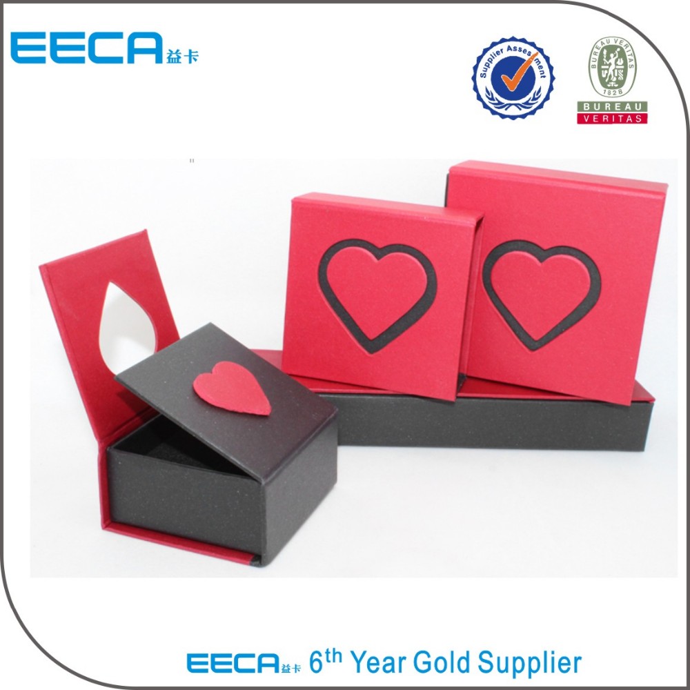  Unique Handmade Jewelry Box Personalized Red Foldable Jewelry Display Packaging Folding Paper Box in EECA China
