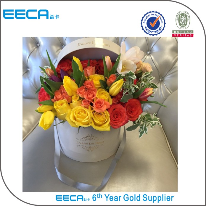 2017 Cylindrical flower box/round flower Gift box packaging wholesale flower hat box in EECA China