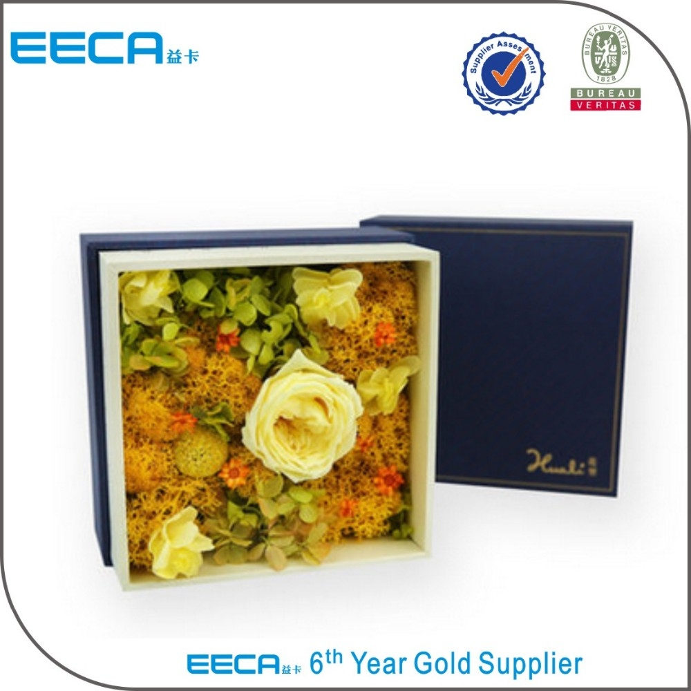 Luxury fancy square handmade gift packaging round flower hat box in EECA China