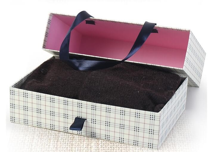 Fancy Handmade Customized Drawer Gift Box Packaging Clothes Gift Box with Handles