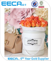 High quality waterproof white round paper packaging box for flowers/Cylindrical flower box in EECA Packaging