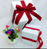 Square Gift Box Custom Logo White Custom with Butterfly Ribbon Gift Packaging Box