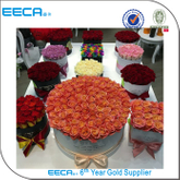 Luxury white different round flower box/Cylindrical flower box/rose box size in gold hot stamping wholesale in EECA