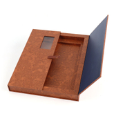 Personalized Portable Folding Pu Leather Certificate Frame Shadow Gift Box Foldable Photo Frame Packaging Box 10x12cm