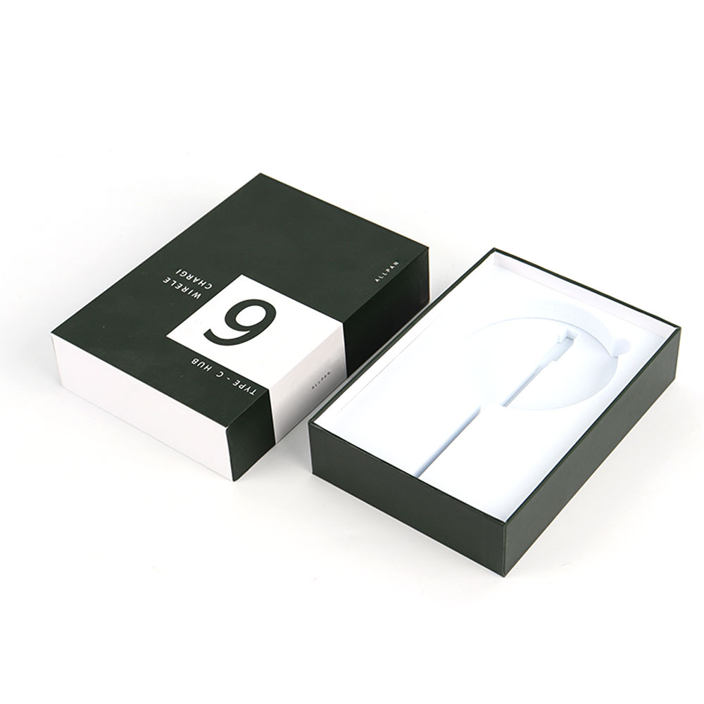 Luxury Square Paper Usb Flash Drive Linen Gift Storage Box Phone Wireless Charger Phone Key Organizer Storage Packaging Box