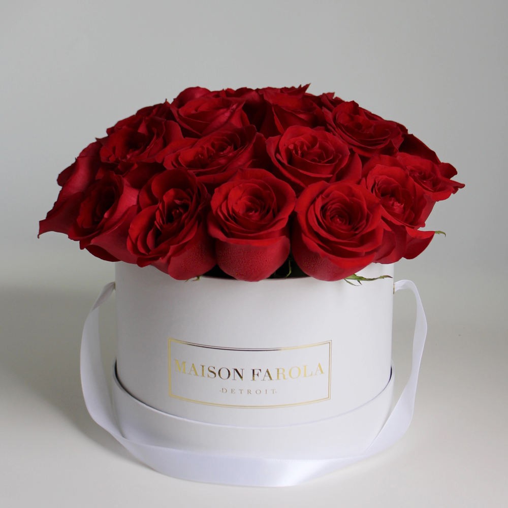 Factory Custom Luxury Round Paper Fresh Preserved Rose Flower Bouquet Packaging Box for Valentine's Day