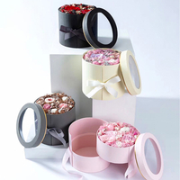 Wholesale Custom Logo Cardboard Rose Flower Display Paper Chocolate Macron Box Flower Gift Box with Drawer Luxury