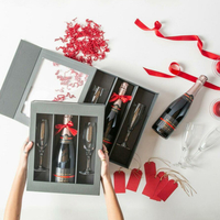 Magnetic Folding Black Wine Bottle Packaging Gift Boxes Wholesale Custom Design Wine Packaging Box with Window