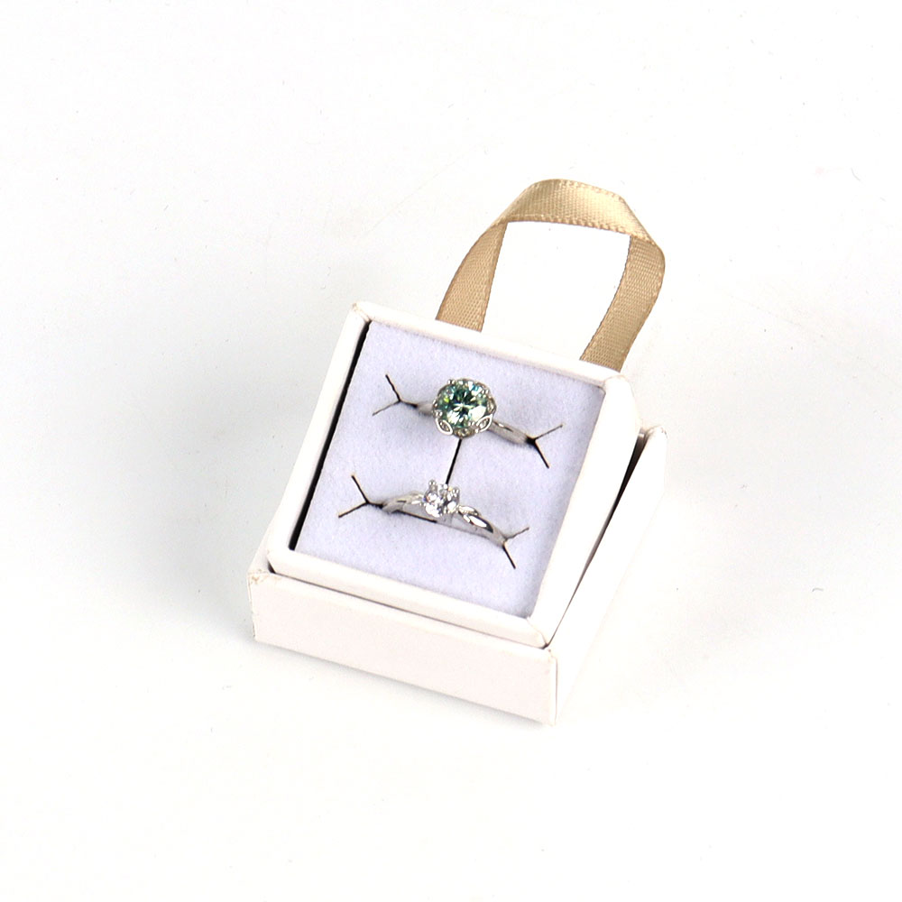 Custom Small Personalized Paper Ring Jewelry Gift Box Jewelry Tradeshow Cardboard Ring Packaging Boxes with Clear Window
