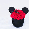 High Grade Creative Mickey Mouse Round Velvet Portable Flower Bouquet Gift Packaging Box with Handle