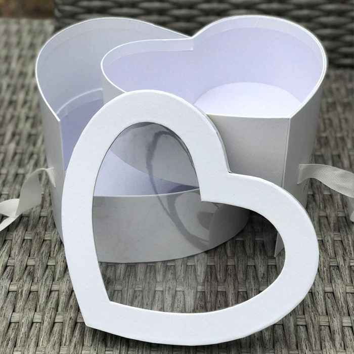 Wholesale Luxury Flower Gift Boxes Heart Shaped Love Rose Flower Box With Spoonge For Preserved Roses Bouquets