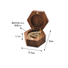 Custom Logo Hexagon Walnut Solid Wood Wedding Proposal Diamond Ring Box Wedding Ceremony Single Ring Box