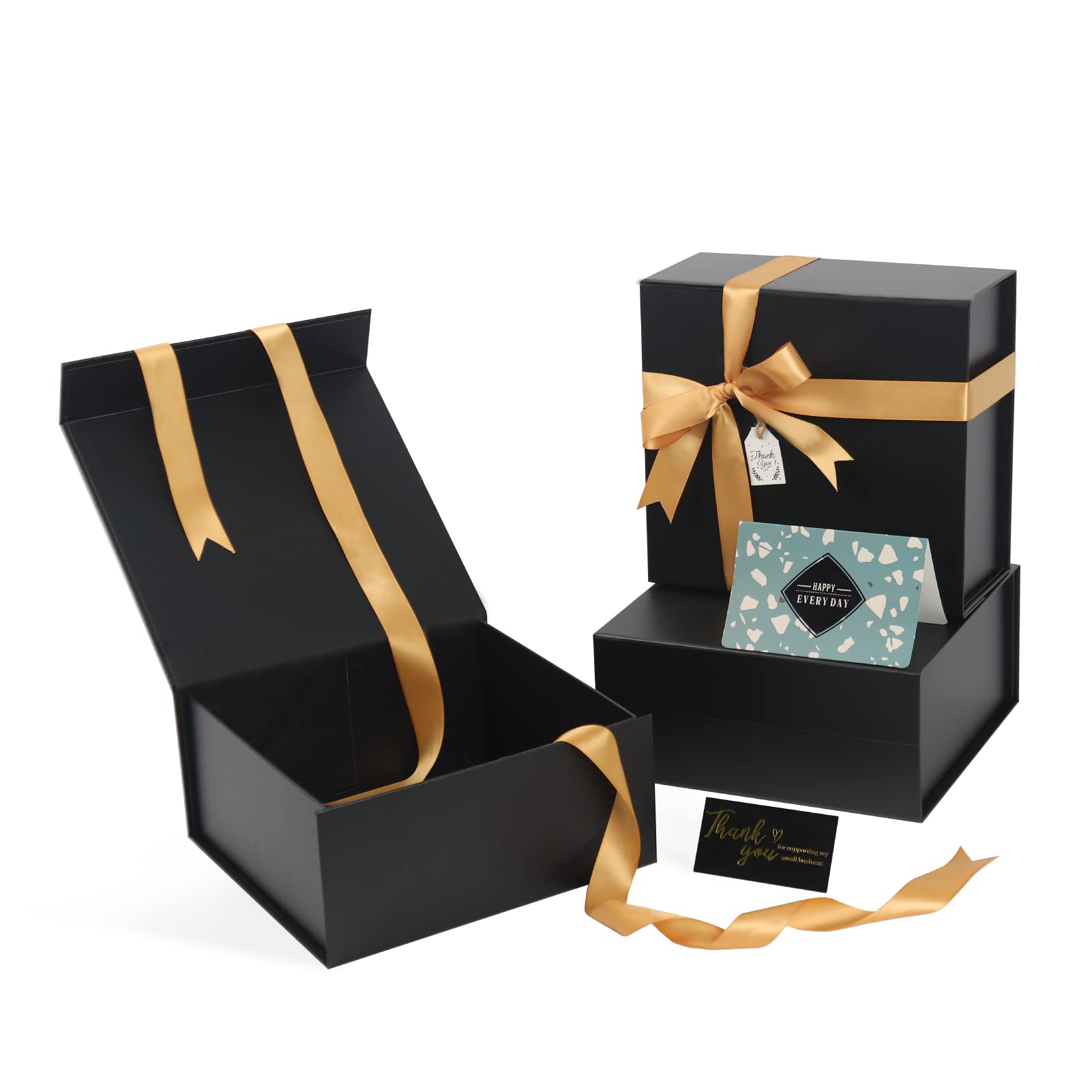 Luxury Black Book Shaped Rigid Cardboard Foldable Gift Box Custom Print ...
