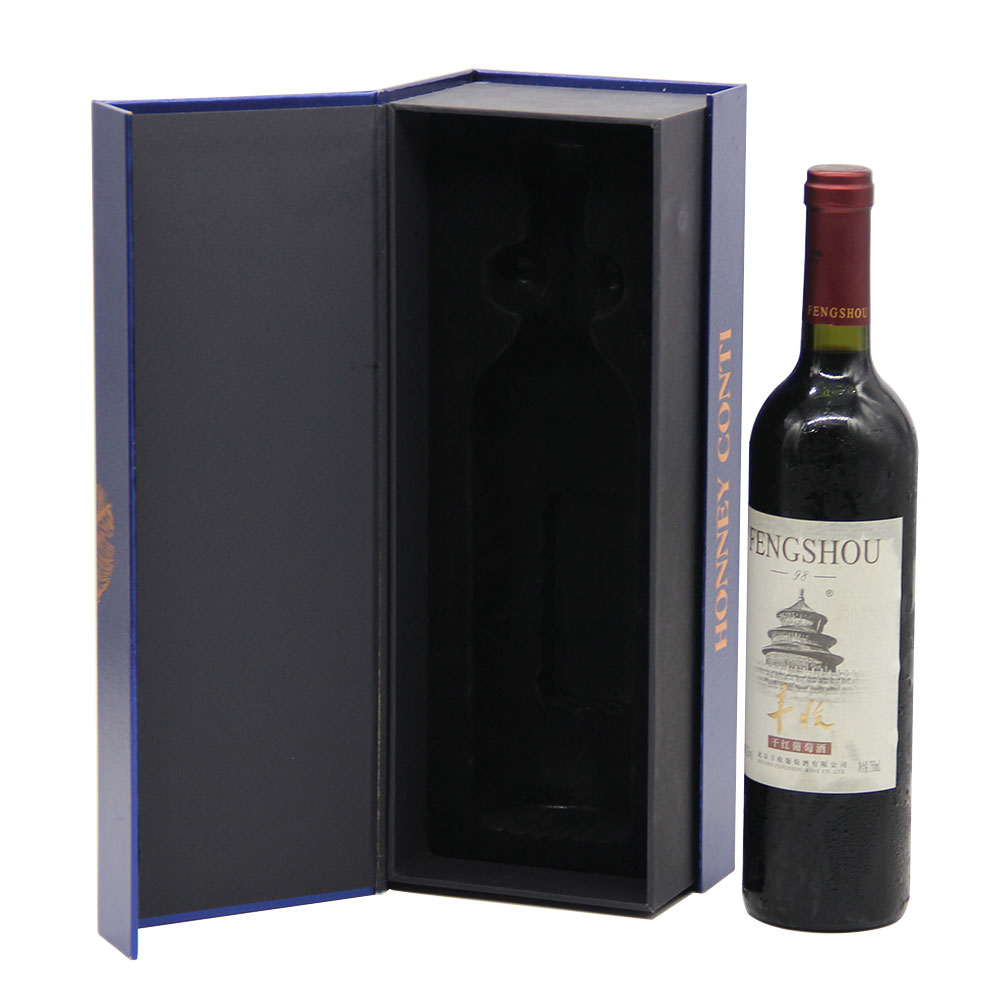 Creative Paper Red Wine Bottle Packaging Gift Box Magnetic Cardboard Wine Bottle Box Packaging for Single Wine Bottle