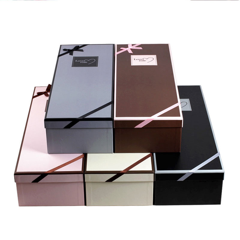 Custom Logo Paper Cardboard Rectangular Rose Flower Bouquet Packaging Box with Clear Window Wholesale