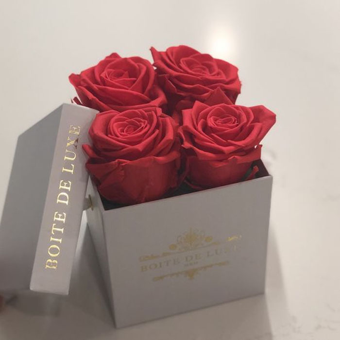 Custom Paper Flower Gift Box Square with Lid Preserved Soap Rose Boxes Flower Packaging for Valentine's Day Mother's Day