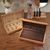 High Grade Solid Wood Ring Earrings Brooch Men's Cufflinks Jewelry Storage Box with Custom Logo Velvet Lining