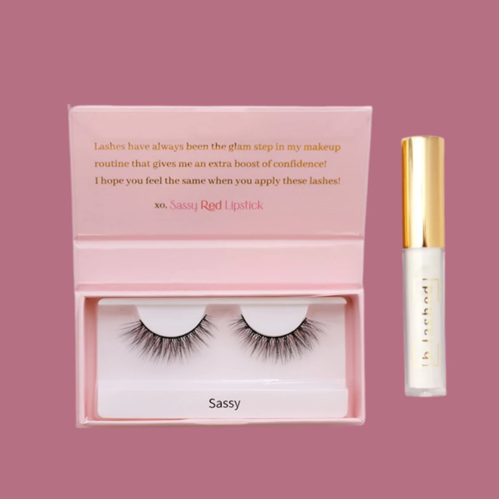 Luxury Design Shaped Empty Magnetic Lash Box with Transparent Window Pink Lashes Packing Box Private Label Custom Eyelash Box