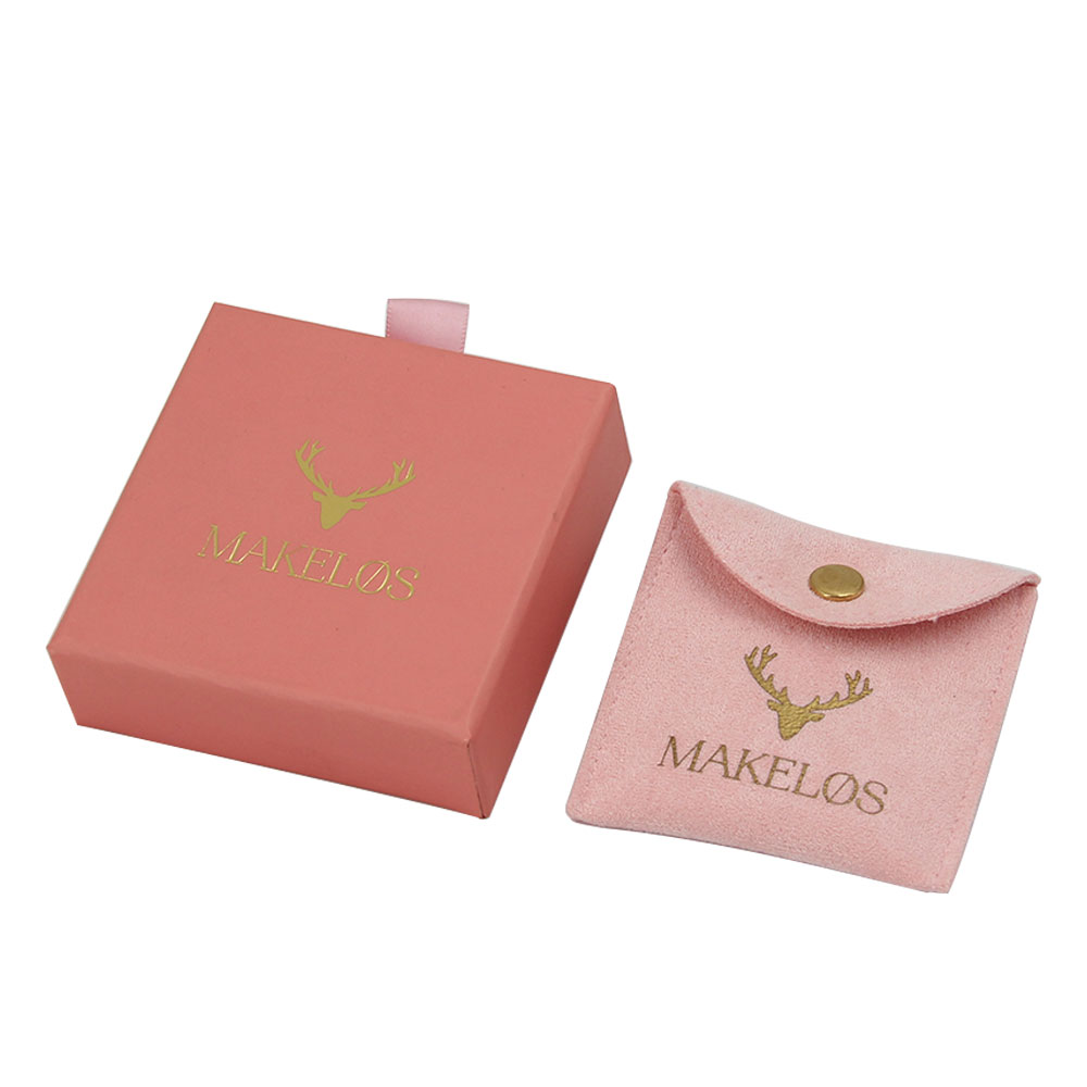 Popular Custom Logo Small Paper Cardboard Drawer Style Ring Earring Necklace Bracelet Jewelly Gift Packaging Box with Pouch