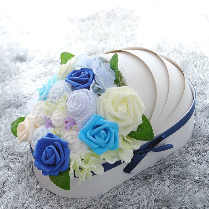 Luxury new arrival paper cradle shape flower gift packaging boxes cardboard rose bouquet box for wedding flowers arrangement
