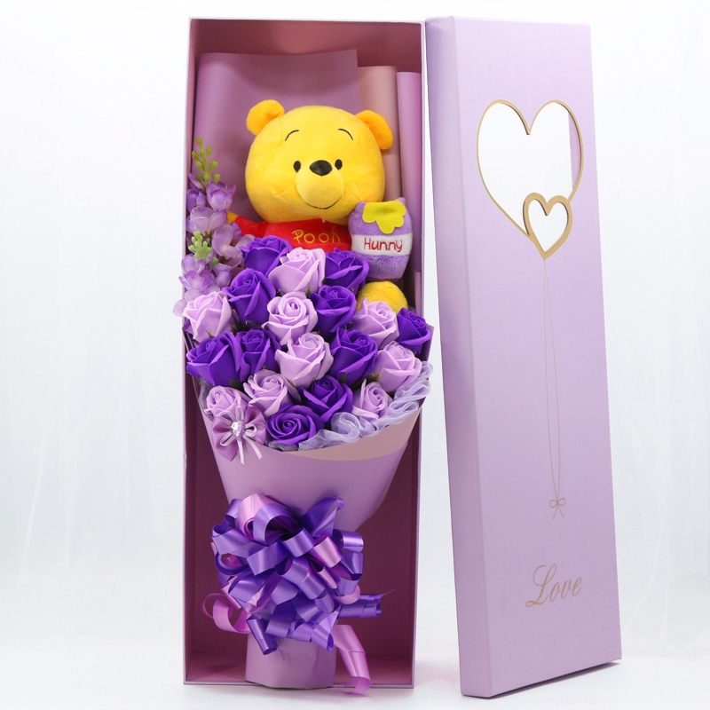 Custom Paper Cardboard Rectangular Flower Heart Design Printing Rose Flowers Gift Packaging Box Wholesale