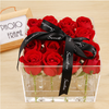 Customized High-end Christmas Valentine's Day Transparent Square Acrylic Rose Flower Gift Packaging Box