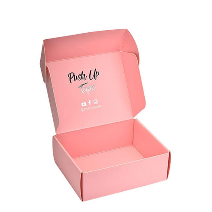 Customized Logo Pink Cardboard Paper Carton Shipping Mailer Cosmetic Set Cosmetics Mailing Skin Care Corrugated Packaging Boxes