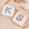 Custom Personalized Portable Cowgirl Travel Jewelry Organizer Case For Rings Earrings Necklaces Bracelets With Monogram Initial Letter