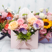 New Arrival Envelop Paper Florist Flower Bouquet Gift Packaging Boxes with Custom Logo Wholesale 7.9x2.8x5.7 Inch