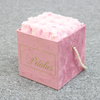 Luxury Customized Logo Paper Square Preserved Rose Flower Chocolate Gift Packaging Box with Lid for Valentine's Day Wedding