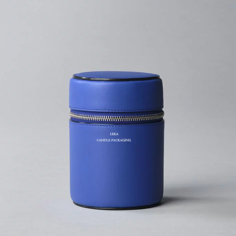 Professional Custom Pu Leather Round Candle Jar And Box Packaging With Custom Logo Wholesale