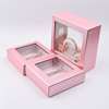Custom Logo Clear Window Pink Paper Empty Press on Fake Nail Package Box And Luxury Lash Packaging Box with Nail Tray