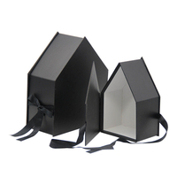 Custom China Wholesale House Shaped Paper Cardboard Christmas Toy Candy Chocolate Gift Storage Packaging Box with Ribbon