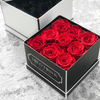 Custom Logo Square Flower Packaging Box With Ribbon I Love You Mom Preserved Roses Flower Gift Box