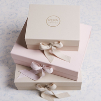 Custom Logo White Folding Magnetic Closure Paper Cardboard Clothing Gift Packaging Boxes with Color Ribbon