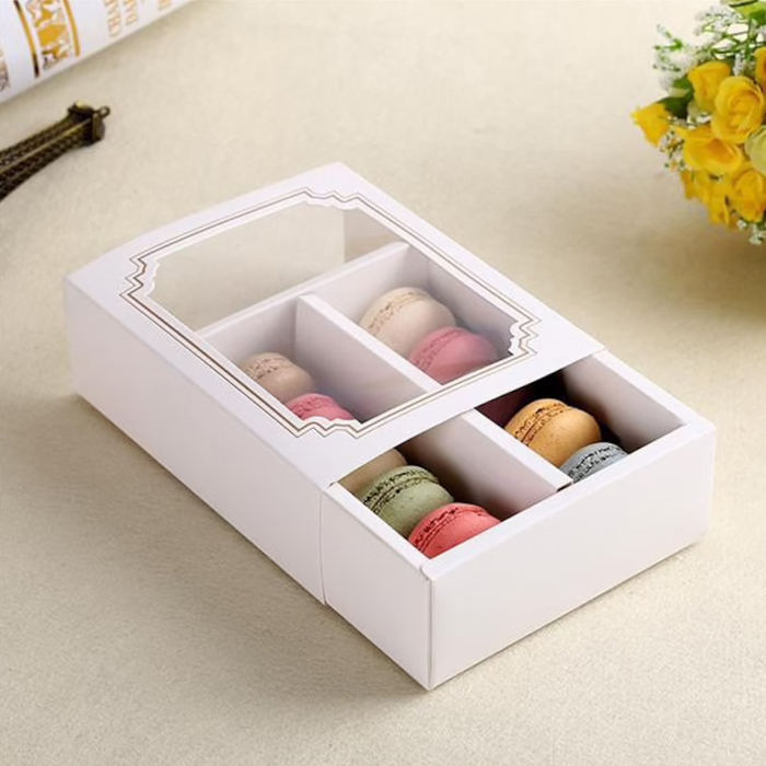 Wholesale Custom Logo Eco-friendly Paper Candy Cookie Macaron Gift Box with Inserts Paper Single Boxes for Macarons