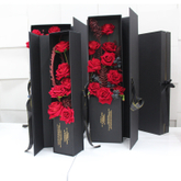 New Rectangular Paper Flip Lid Valentine's Day Rose Flower Bouquet Gift Packaging Box for Florists Wholesale