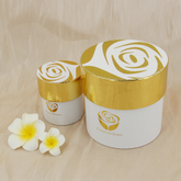 Wholesale Custom High Quality Gold Edge And Lid Paper Round Flower Gift Packaging Box with Sponge for Valentine's Day