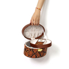Luxury Faux Leather 2 Layer Travel Necklace Jewellery Ring Earring Bracelet Packaging Jewelry Organizer Storage Box