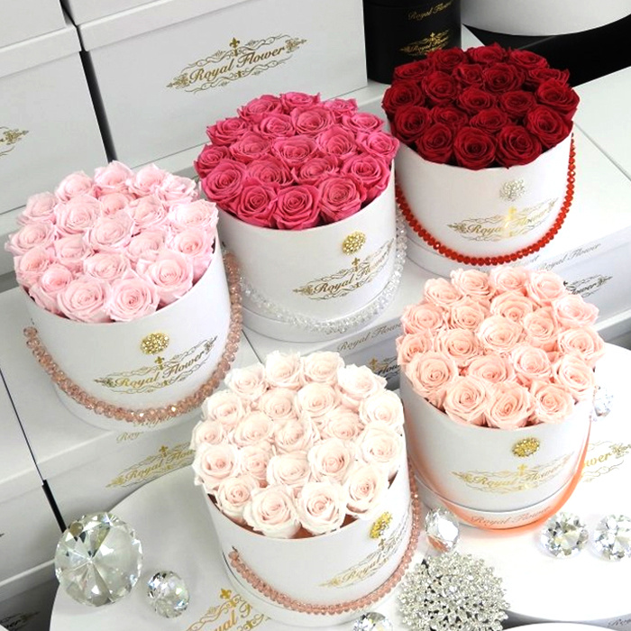 Round Paper Packaging Set Of Cardboard Boxes For Flowers